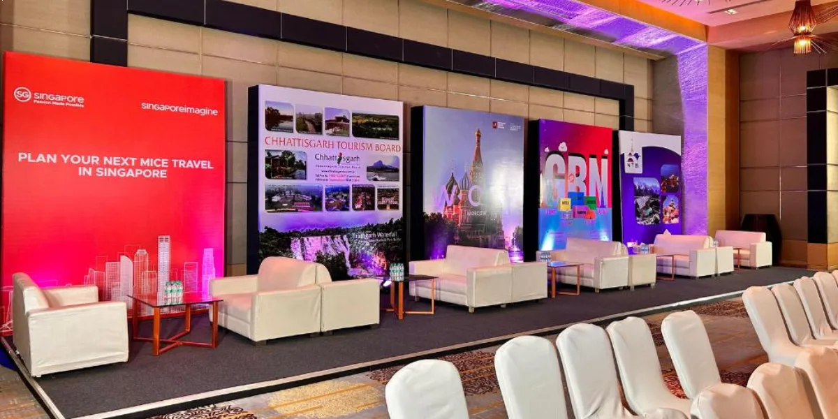 The right infrastructure and Furniture for Events are essential for ensuring guest comfort and enhancing the overall aesthetic of any corporate gathering. Professional Furniture for Events elevates the visual appeal of your MICE event while ensuring practicality and functionality. From stylish seating and lounges to exhibition counters and branding elements, high-quality event furniture ensures your venue is both visually striking and efficient. Additionally, expert teams handle timely installation, ensuring that everything is set up and ready for your event without delay.